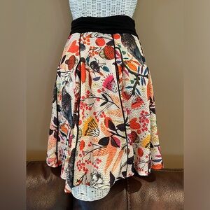 Eva Franco skirt with flowers and birds